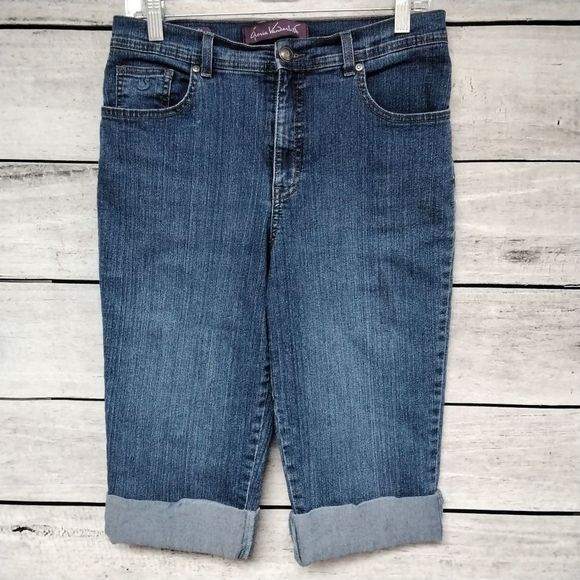 Gloria Vanderbilt Blue Jean Cuffed Capri /Clam Diggers Sz 8 Western Farmcore - Picture 1 of 10